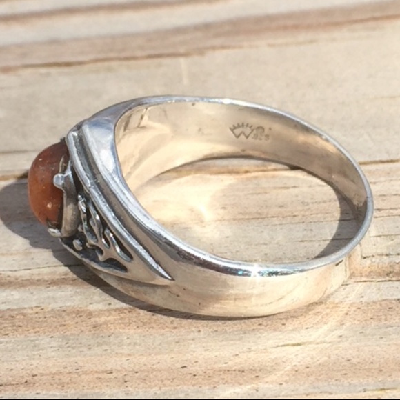 Celtic Tree Ring Sterling Silver Natural Sunstone - Picture 5 of 15
